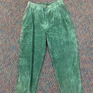 Brooks Atelier green trouser straight leg high waisted vintage pants
